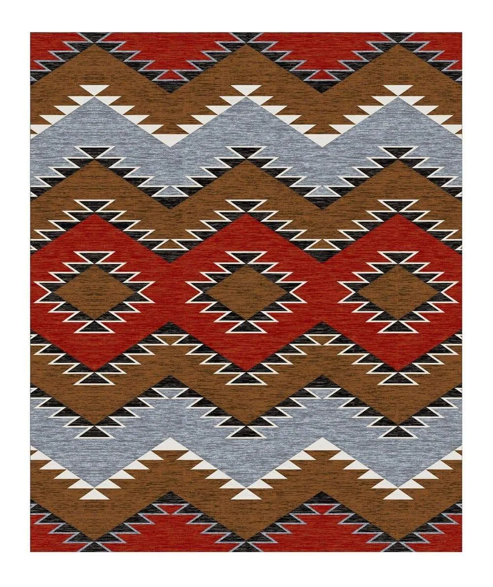 Heritage Southwestern Oversize Area Rug sectional couch, U-shape sofa