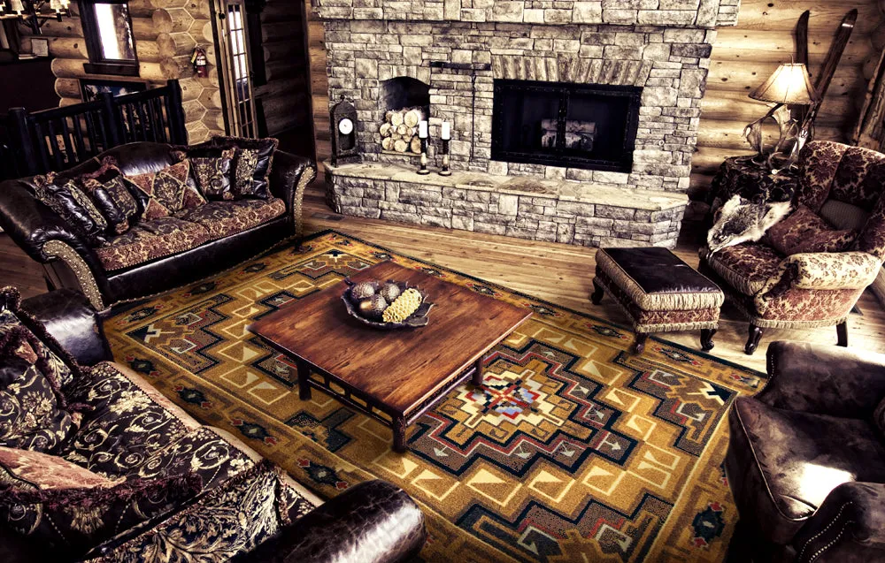 High Rez Earth Rugs sectional couch, U-shape sofa