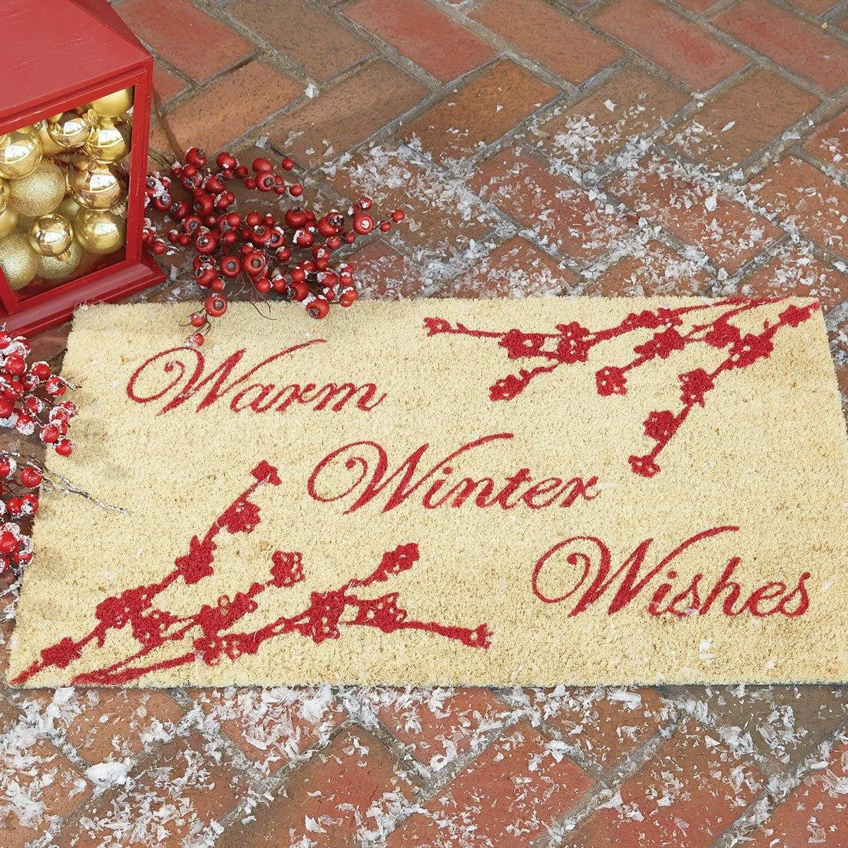 Holly Berries Christmas Doormat modern serveware, serving platter