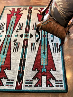 Horse Thieves (Turquoise) Southwestern 11'x13' Rug serving tray, cheese board