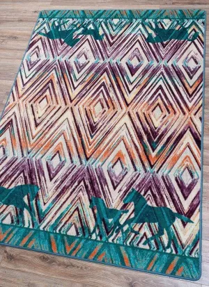 Horses on the Run Area Rug serving tray, cheese board