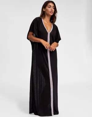 Inca Abaya Dress - Black and White