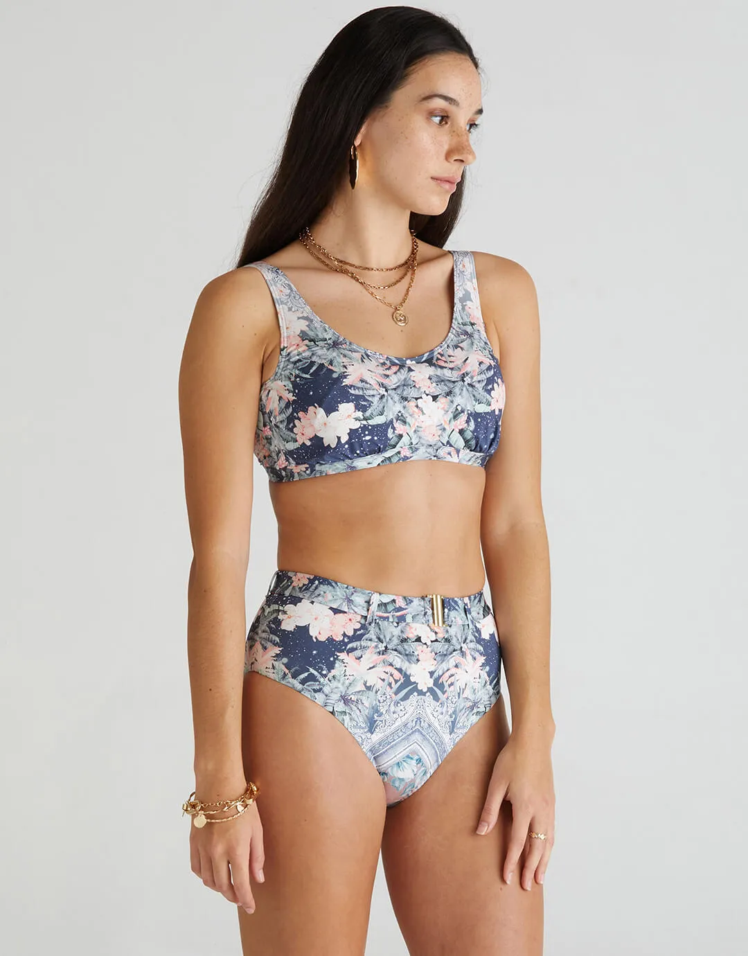 Indianic Marilyn High Waist Bikini Pant - Floral