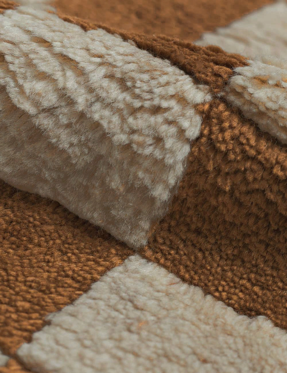 Irregular Checkerboard Hand-Knotted Wool Rug by Sarah Sherman Samuel