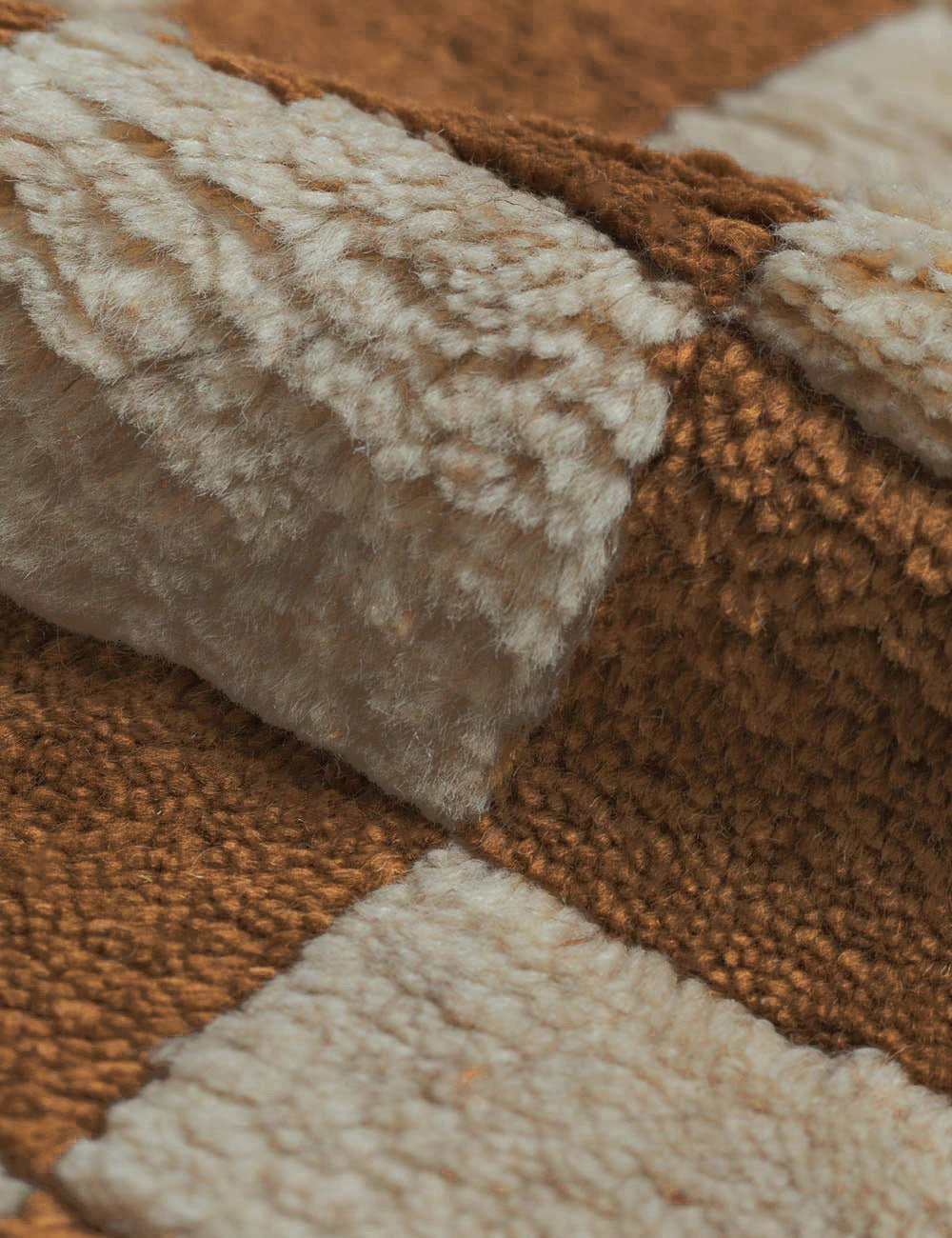 Irregular Checkerboard Hand-Knotted Wool Rug by Sarah Sherman Samuel
