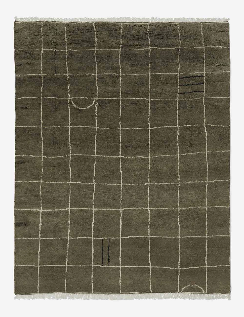Irregular Grid Hand-Knotted Wool Rug by Sarah Sherman Samuel