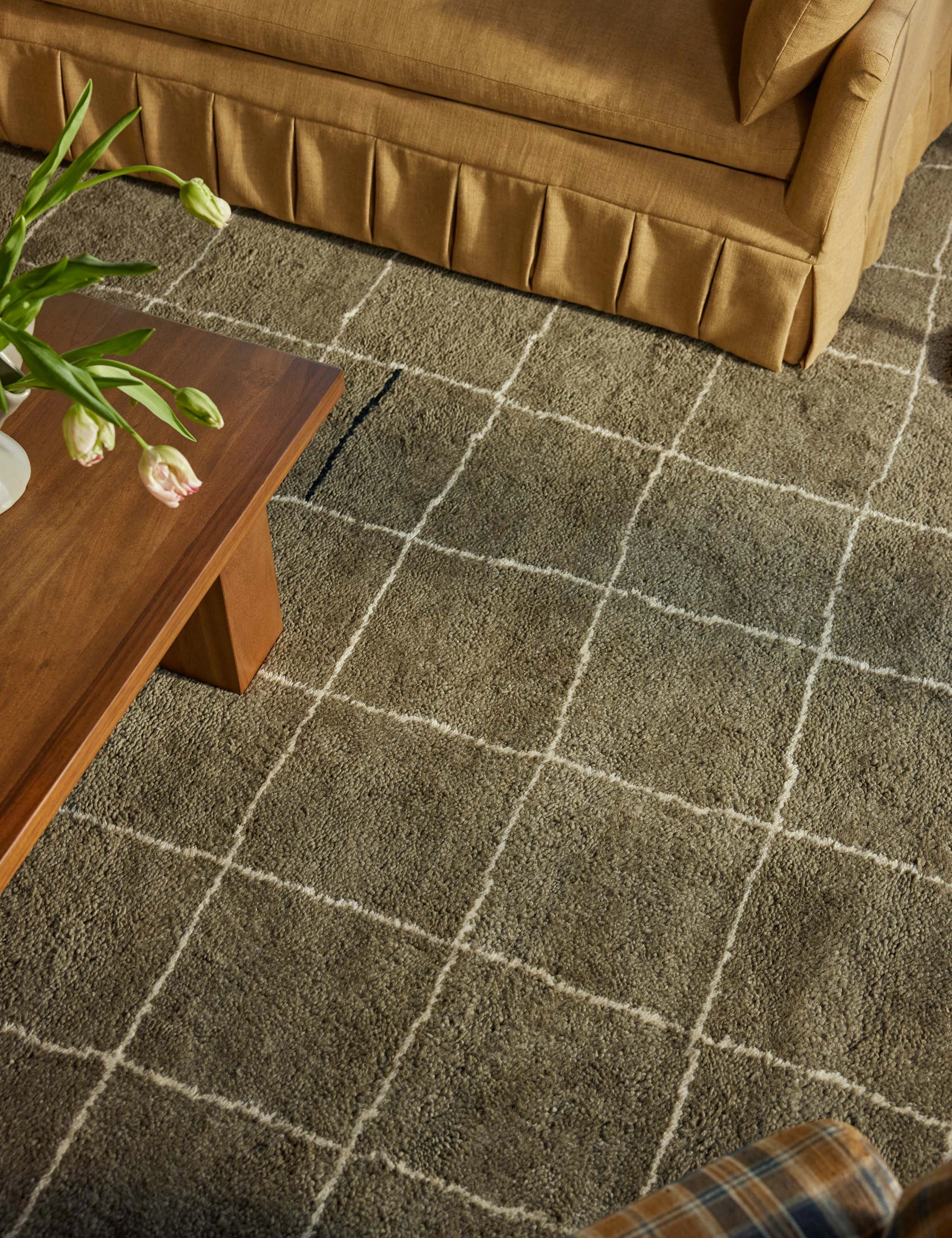Irregular Grid Hand-Knotted Wool Rug by Sarah Sherman Samuel
