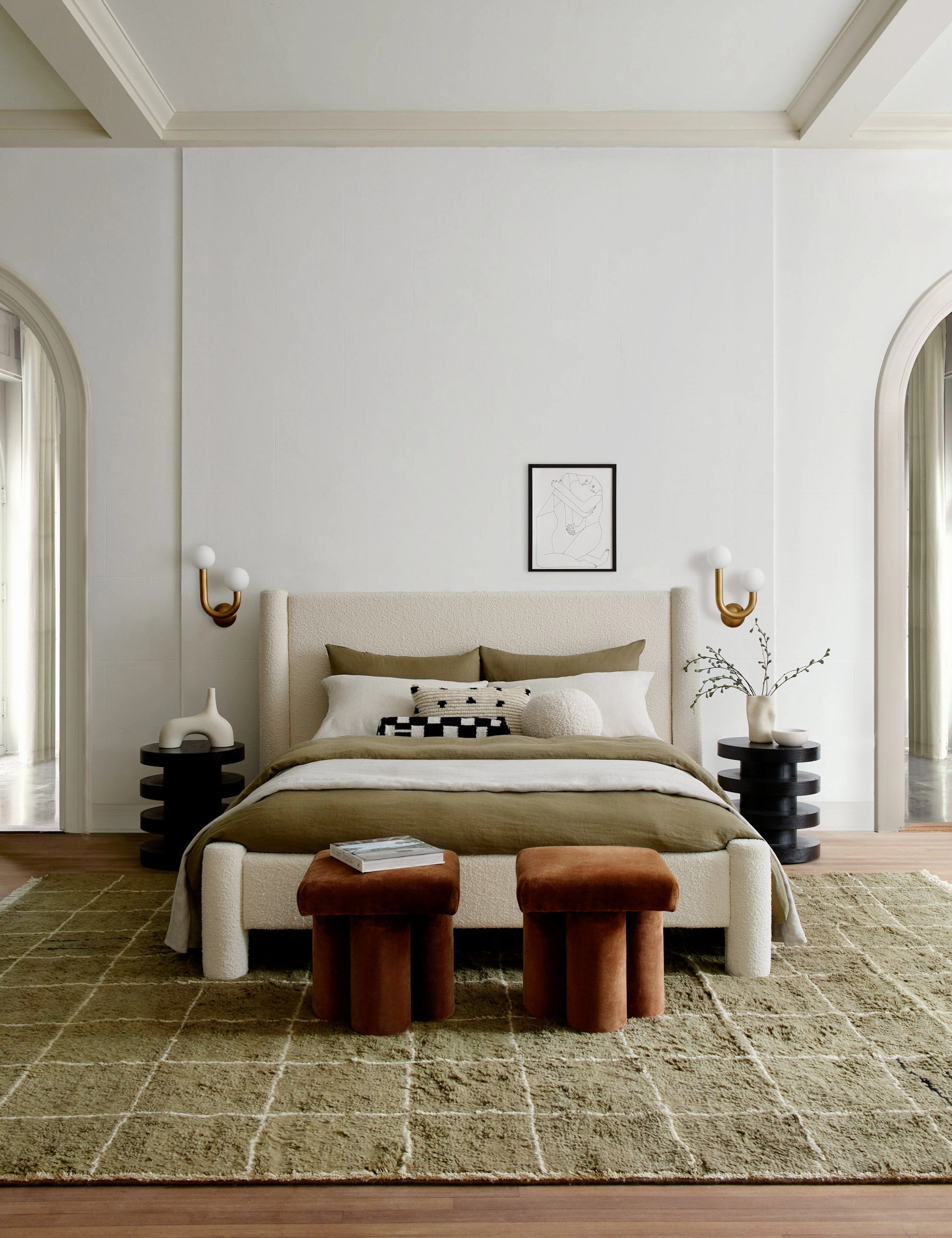 Irregular Grid Hand-Knotted Wool Rug by Sarah Sherman Samuel