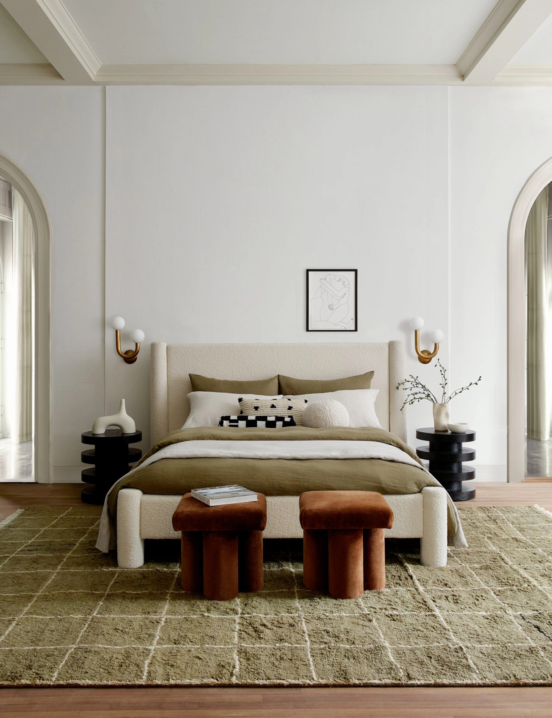 Irregular Grid Hand-Knotted Wool Rug by Sarah Sherman Samuel