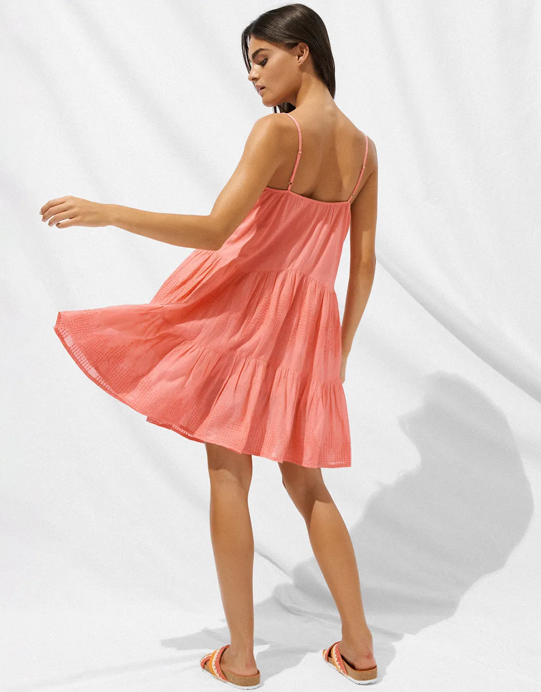 Island Nostalgia Mini Dress - Ocean Coral