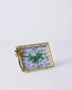 Island Palm Photo Frame dinnerware set, ceramic plates