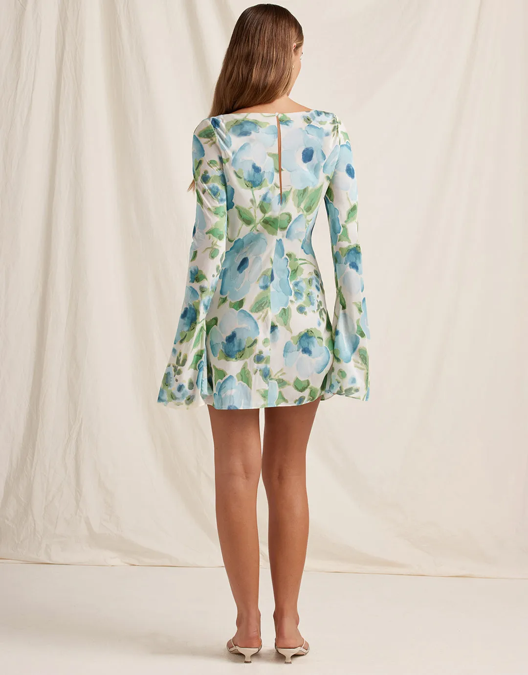 Isles Memento Long Sleeve Mini Dress - Watercolour