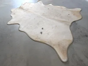 Ivory Cowhide with Leather Trim USA rug, patriotic rug