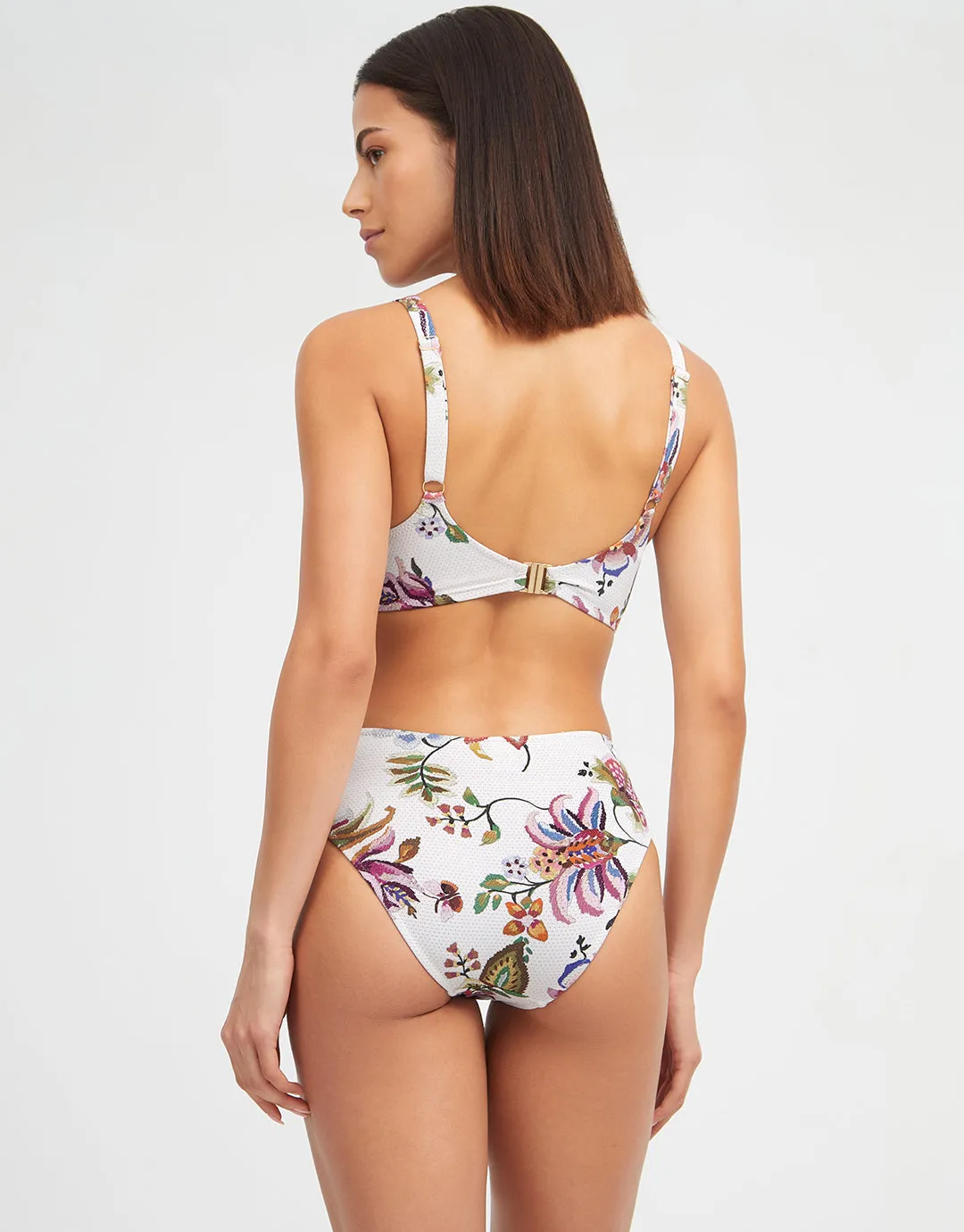 Jasmine Underwired Bikini Top - White Floral