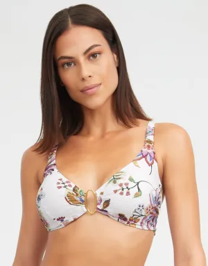 Jasmine Underwired Bikini Top - White Floral