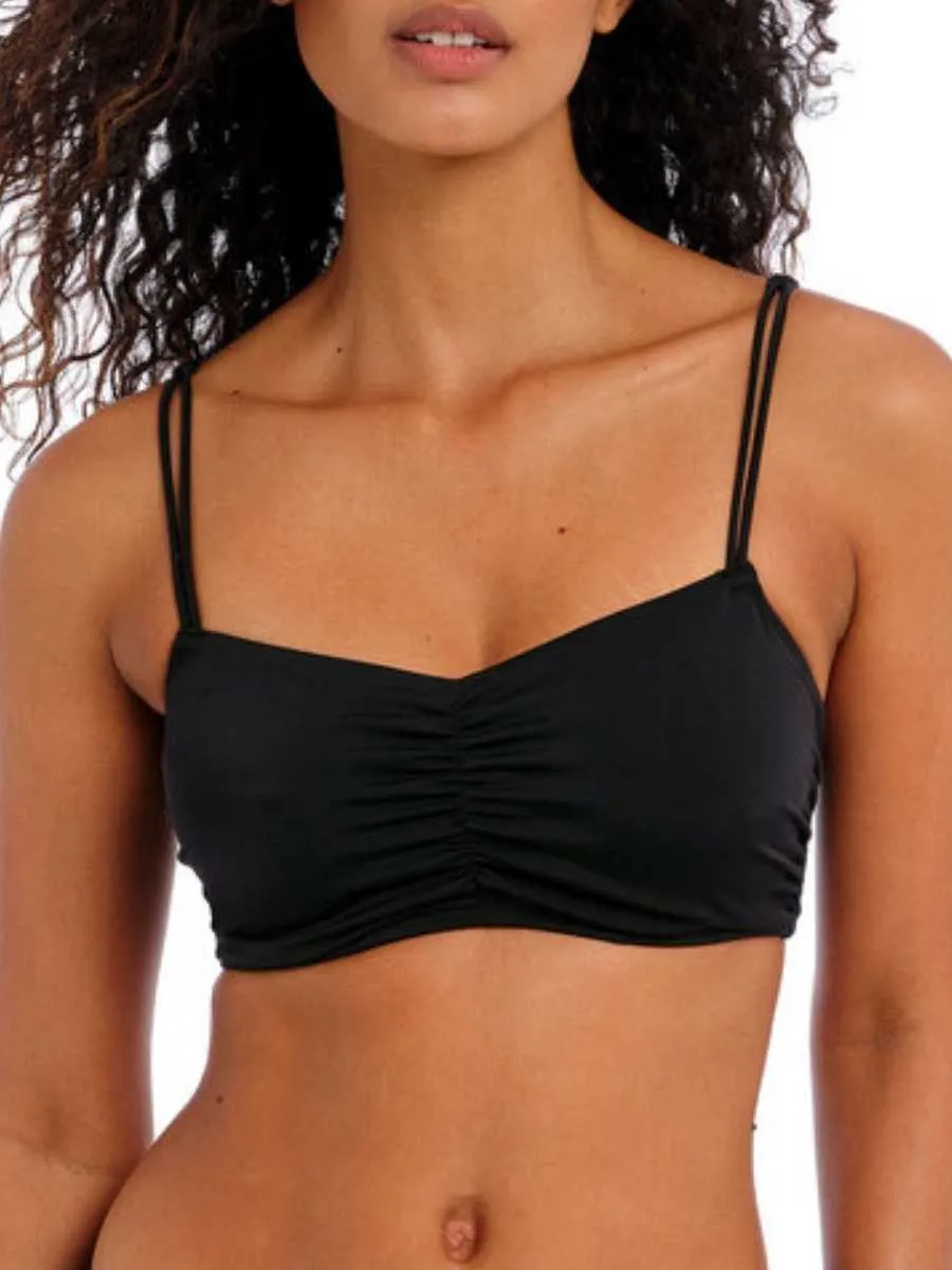 Jewel Cove Bralette Bikini Top - Plain Black
