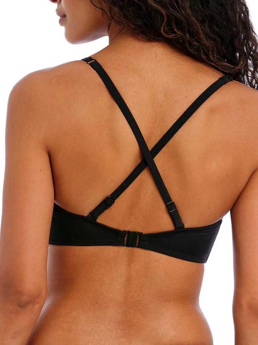 Jewel Cove Bralette Bikini Top - Plain Black