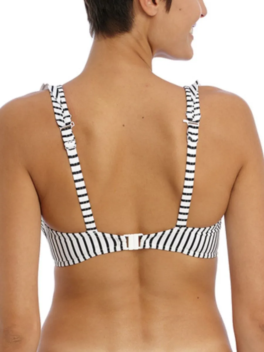 Jewel Cove High Apex Bikini Top - Stripe Black