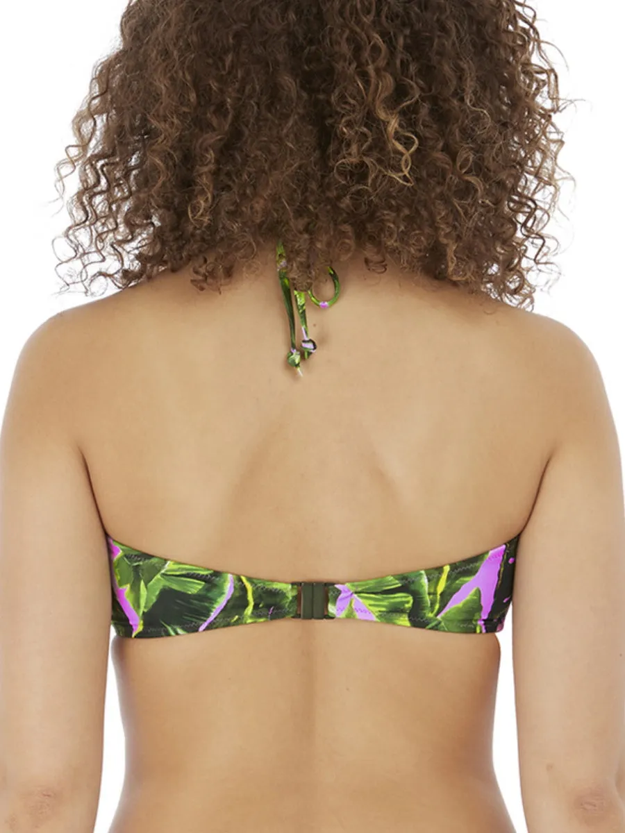 Jungle Oasis Halter Bikini Top - Cassis