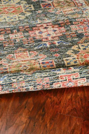 Jute Charcoal Printed Area Rug 27" x 45" kitchen table, dining set