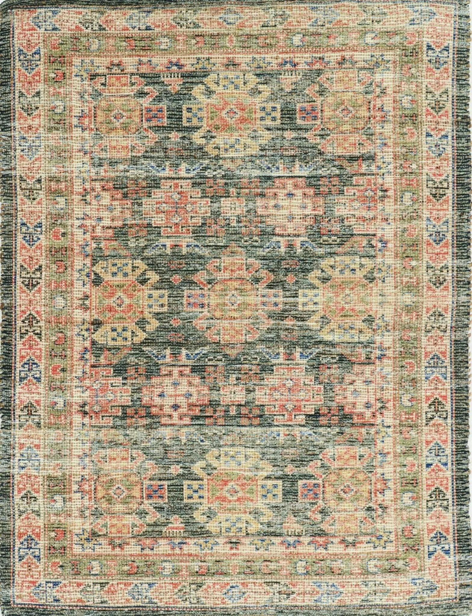 Jute Charcoal Printed Area Rug 27" x 45"