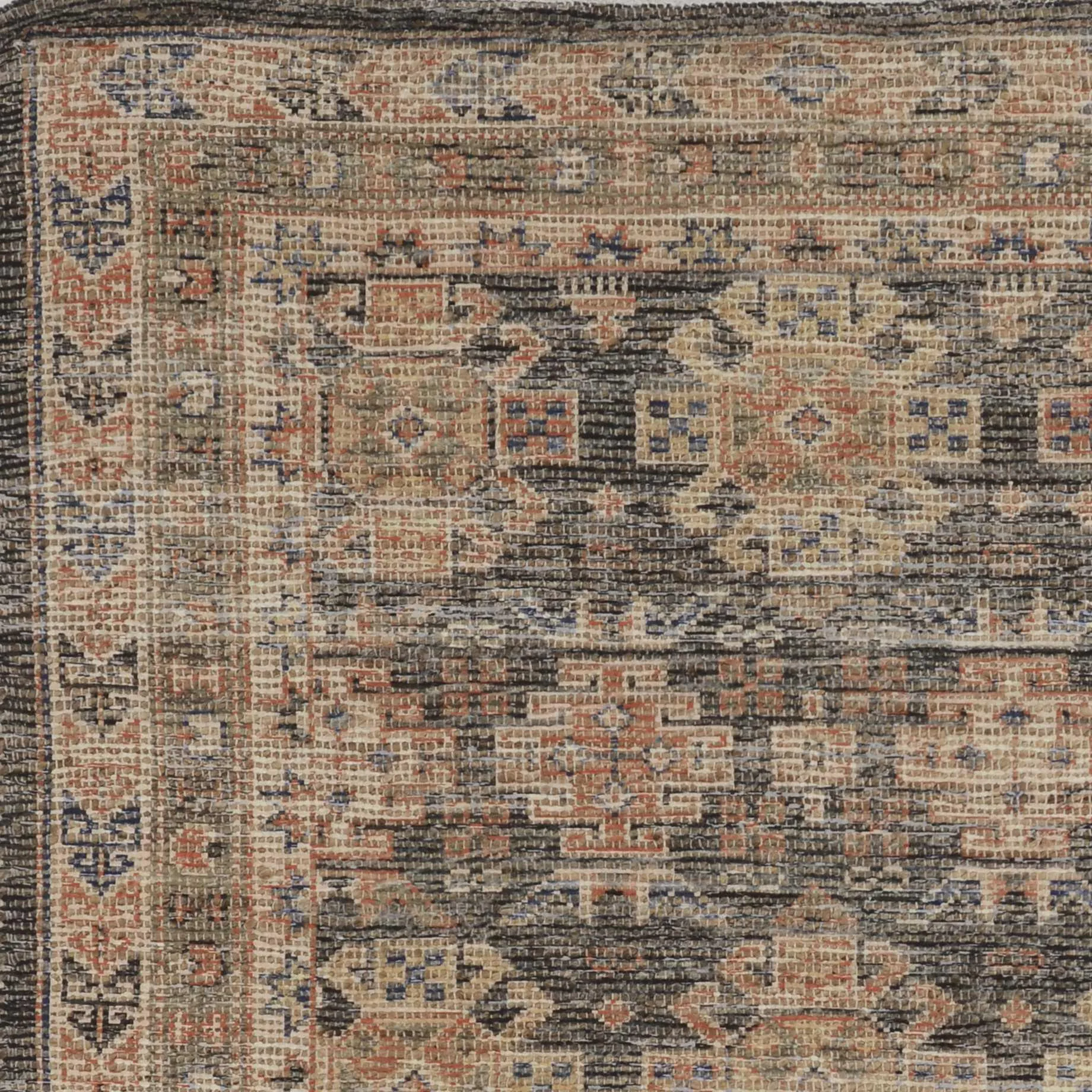 Jute Charcoal Printed Area Rug 27" x 45"