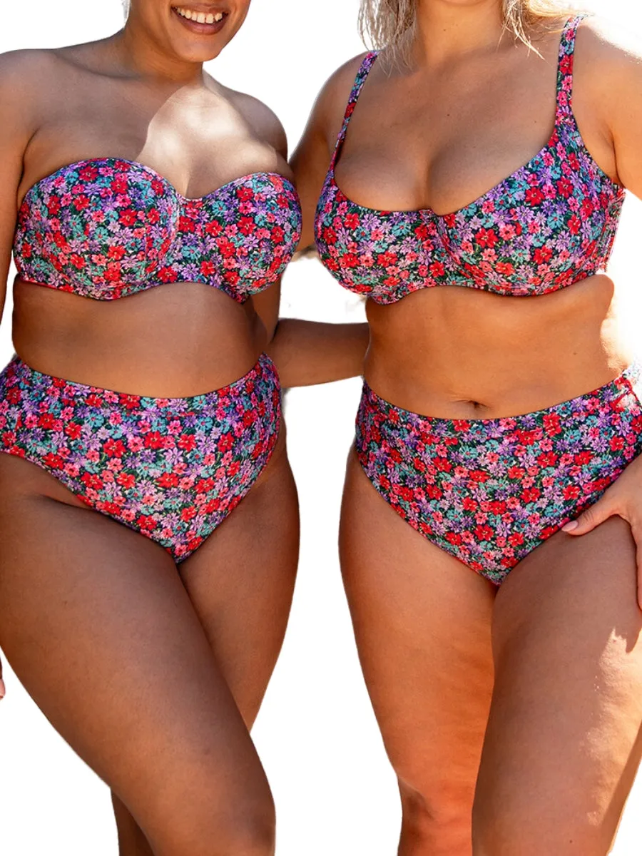 Kitsch Kate Balcony Bikini Top - Floral Print