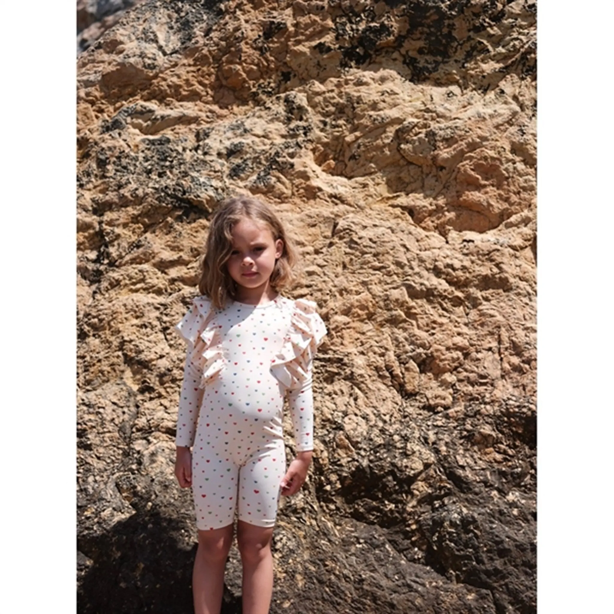 Konges Sl?jd Multi Hearts Manuca Frill UV Swim Onesie