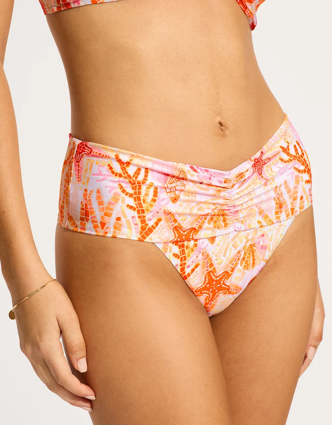 La Mer Gathered Band Retro Bikini Pant - White