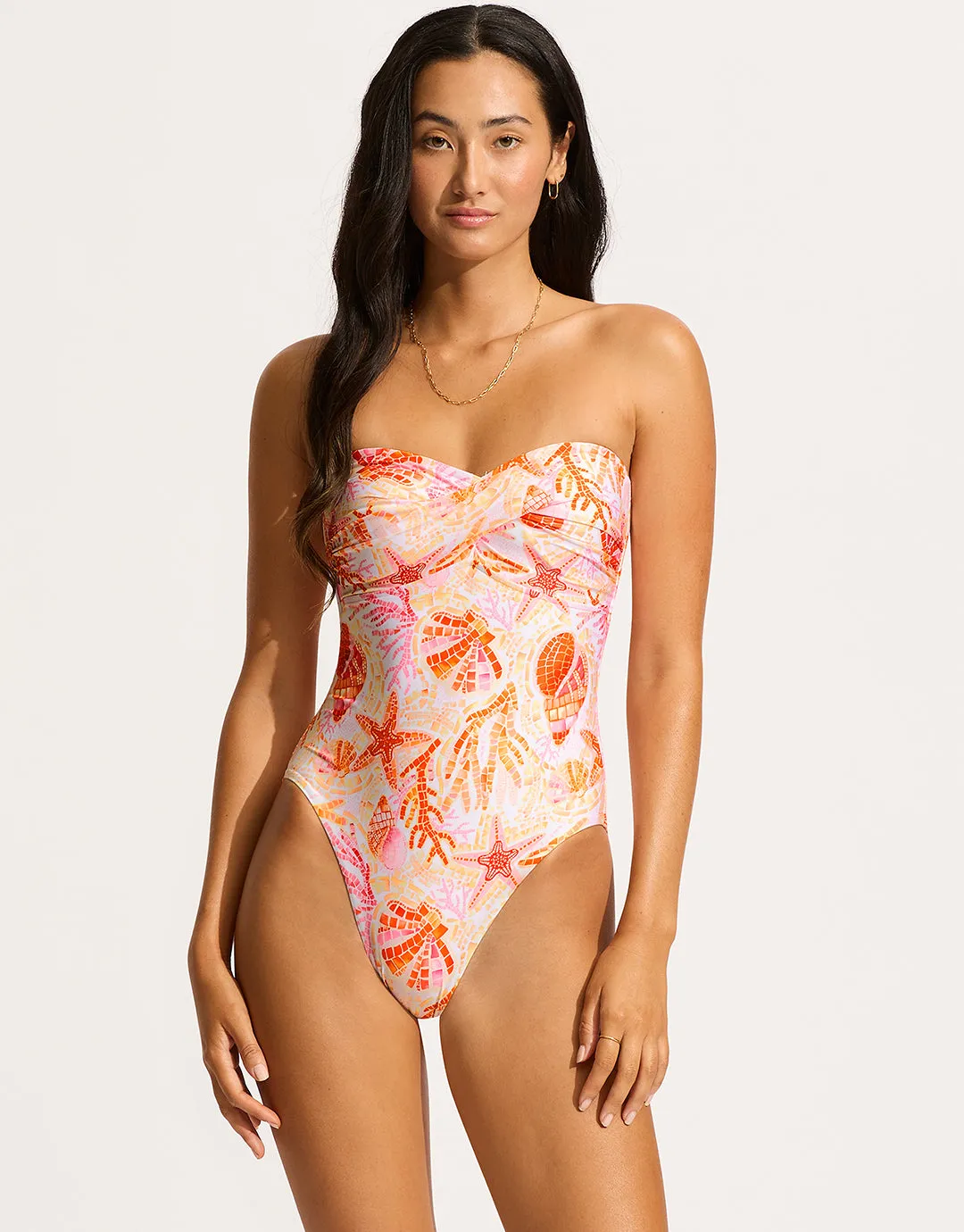 La Mer Twist Bandeau Swimsuit - White