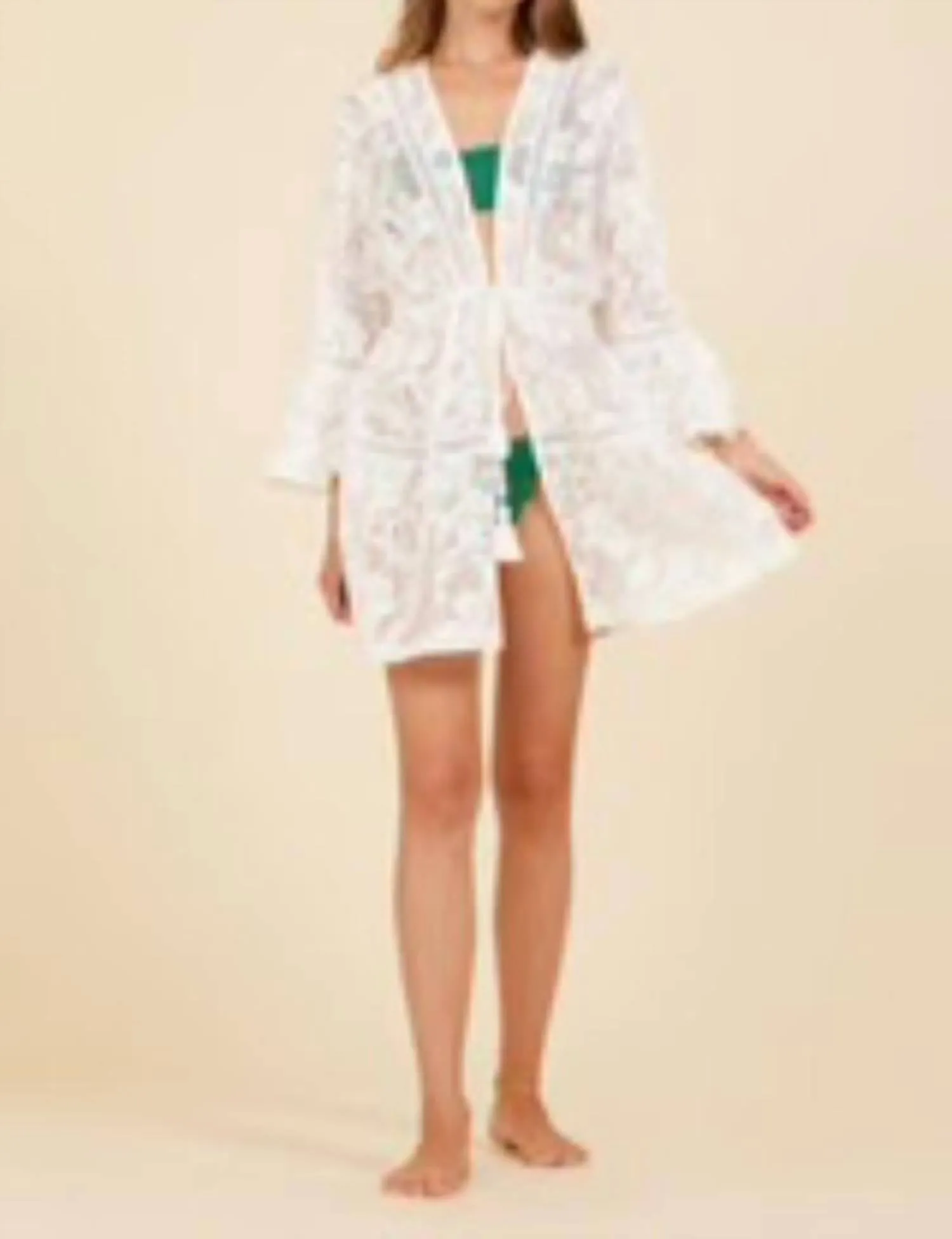 Lace Crochet Coverup In White