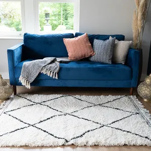 Large Authentic Moroccan Berber Rug in Cream with a Black Cross Design kitchen essentials, utensils set