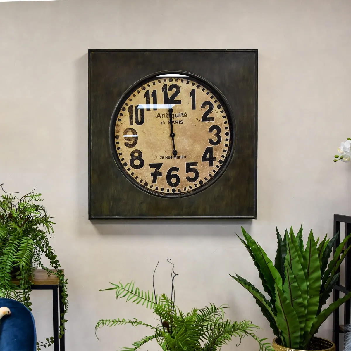 Large Elegant Antiquit de Paris: Square Industrial Wall Clock kitchen essentials, utensils set