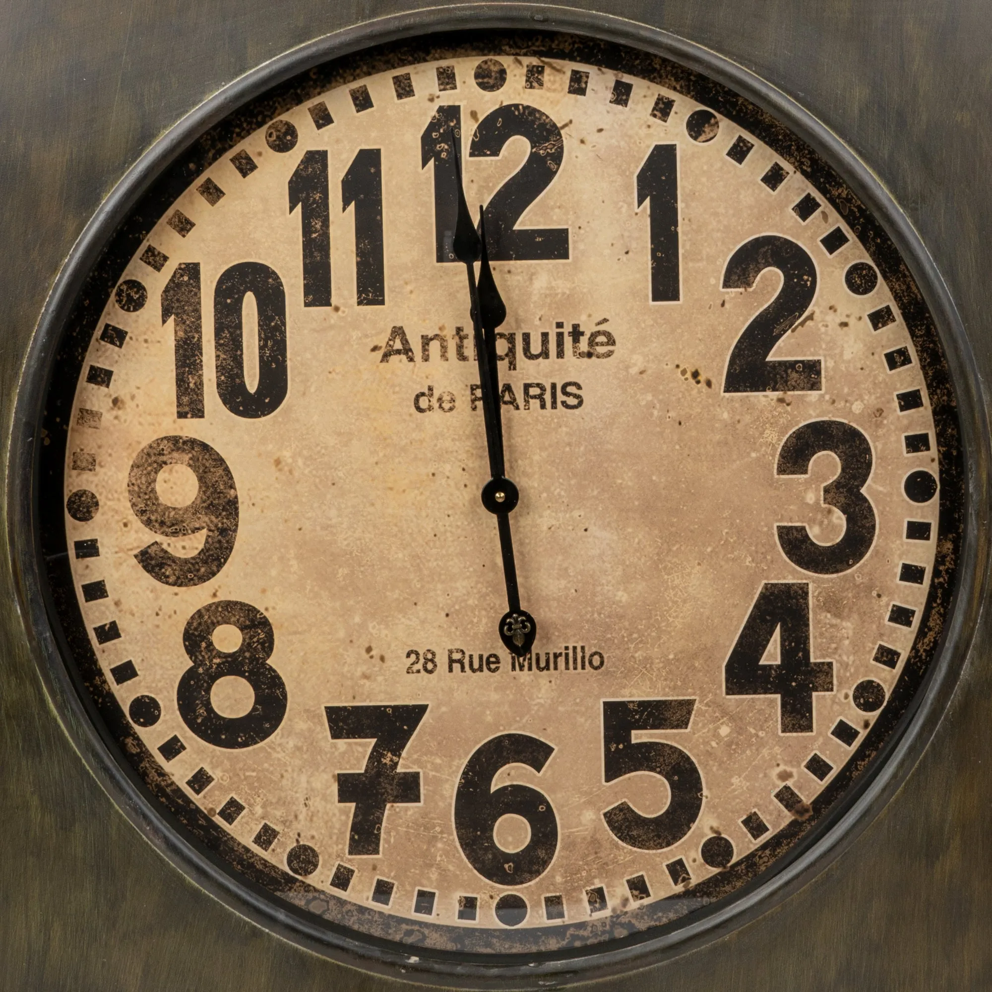 Large Elegant Antiquit de Paris: Square Industrial Wall Clock