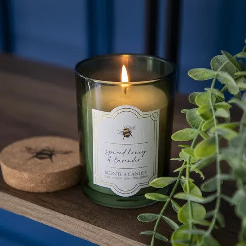 Large Glass Scented Candle with Cork Lid - Bee Orchard Blossom