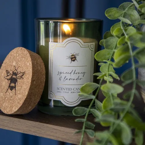 Large Glass Scented Candle with Cork Lid - Bee Orchard Blossom