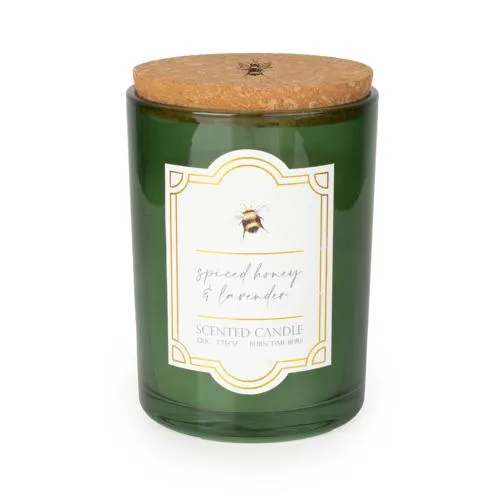 Large Glass Scented Candle with Cork Lid - Bee Orchard Blossom