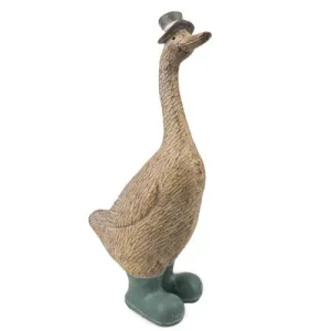 Large Grey Duck Ornament with Spotty Wellies - 38.5cm kitchen essentials, utensils set