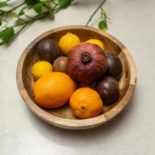 Large Round Mango Wood Bowl