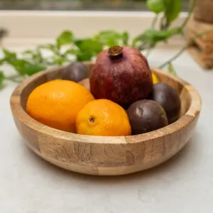Large Round Mango Wood Bowl kitchen essentials, utensils set