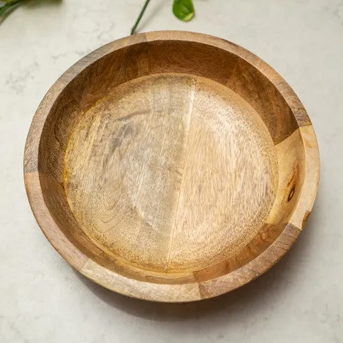 Large Round Mango Wood Bowl