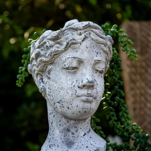Large Stone Female Head Planter