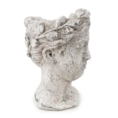Large Stone Female Head Planter