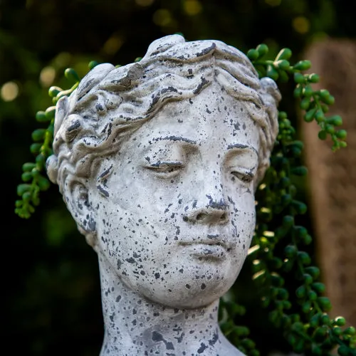 Large Stone Female Head Planter