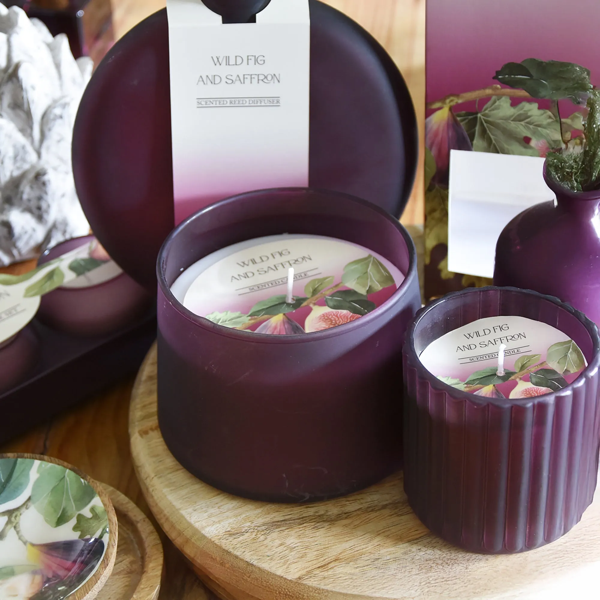 Large Tapered Candle - Figs and Frosted Plum kitchen essentials, utensils set