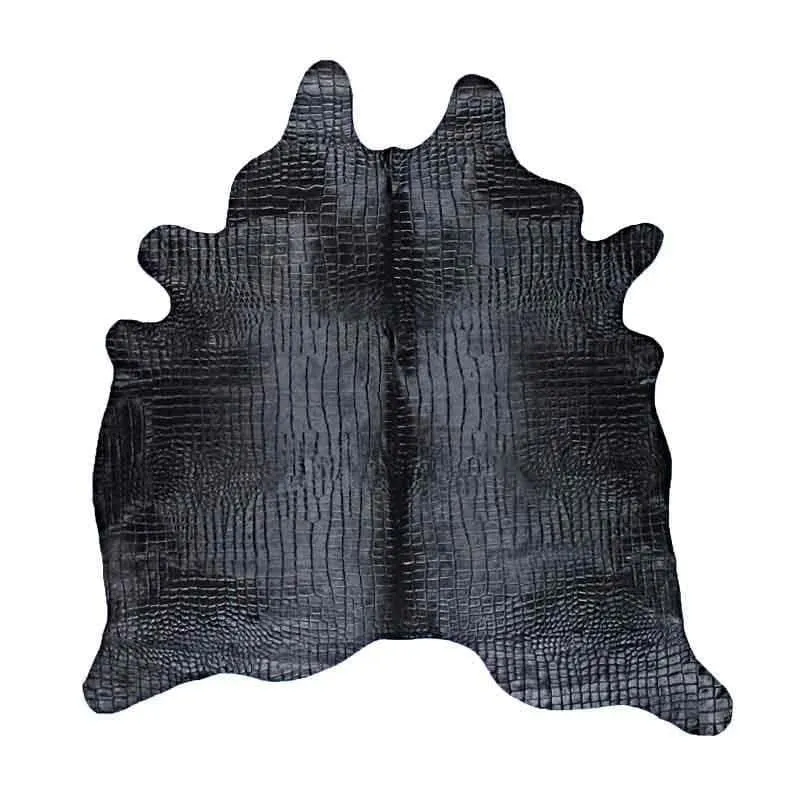 Laser Embossed Black Cowhide Rug fire pit, outdoor fire bowl
