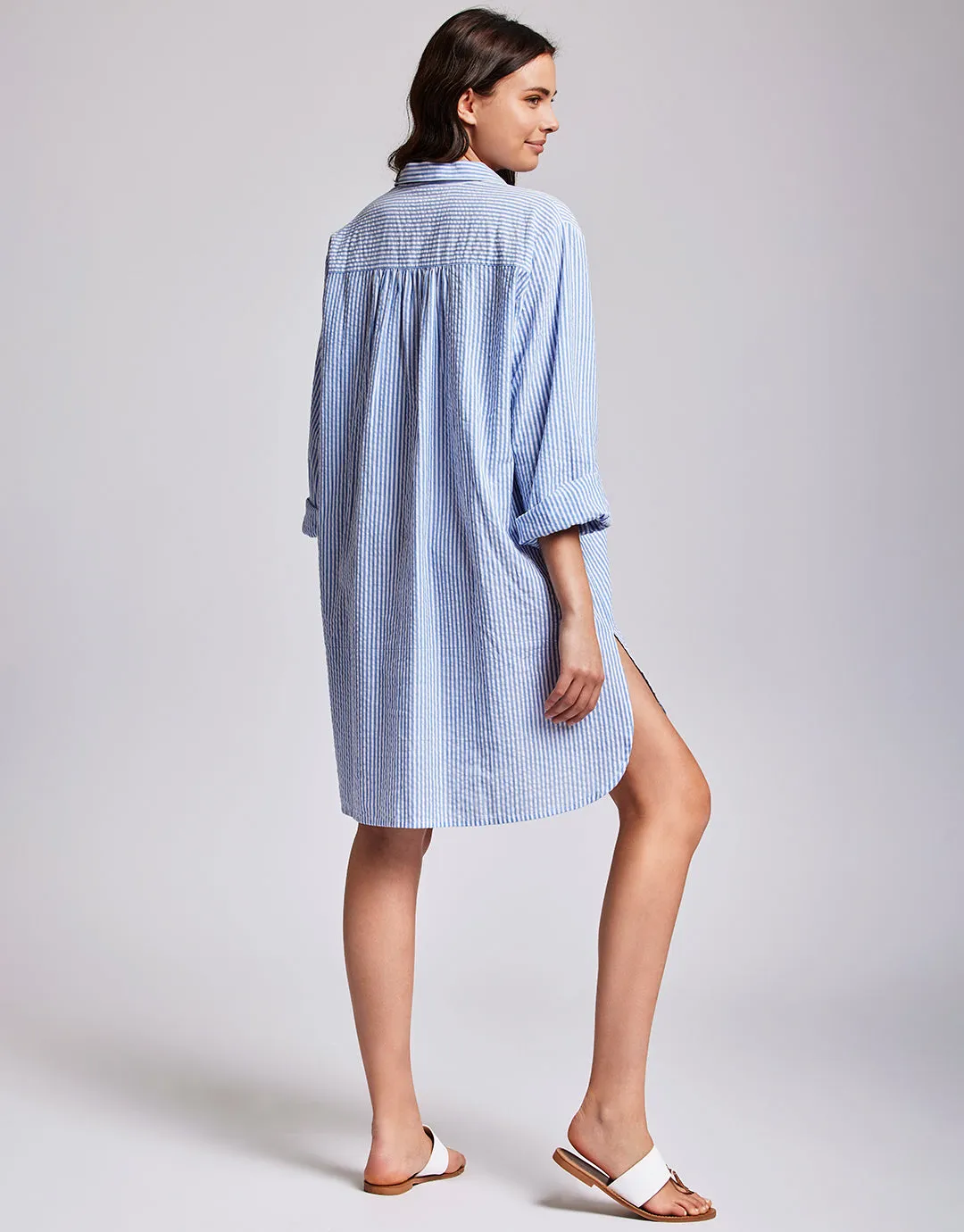 Laura Beach Shirt - Light Blue Stripe