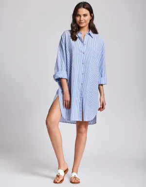 Laura Beach Shirt - Light Blue Stripe