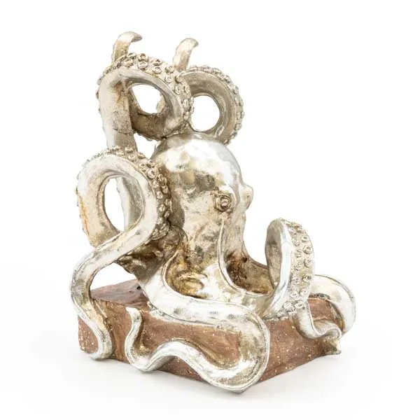 Lavish Octopus Bookends Silver