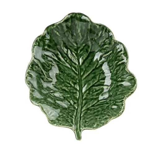 Leaf-Shaped Ceramic Plate - Green - 21cm